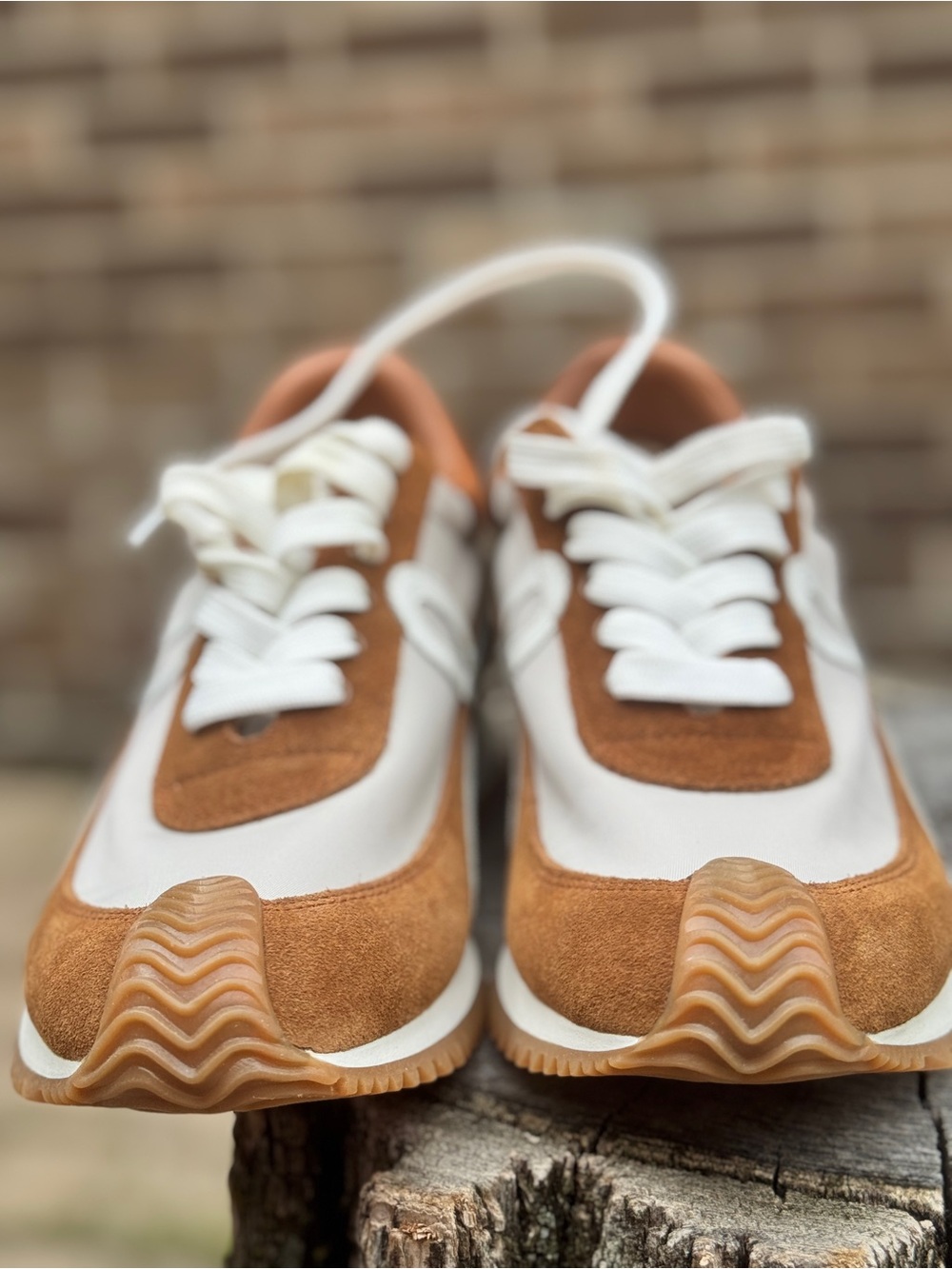 Loewe White and Tan Suede-Trim Athletic Sneakers size 38 - Picture 3 of 10